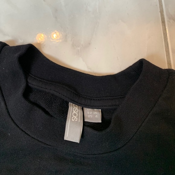 ASOS Black Sweater Shoulderless Dress - Picture 5 of 5